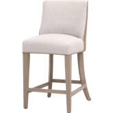 Duet Counter Stool in French Linen, Toast Vegan Leather & Natural Gray Wood 6491-CSUP.NG/BIS/IVT